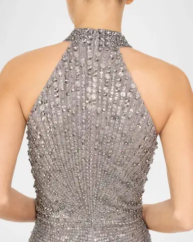 Jenny Packham Whisper Beaded Halter Gown | Thumbnail 4 Jenny Packham Whisper Beaded Halter Gown | Thumbnail 4