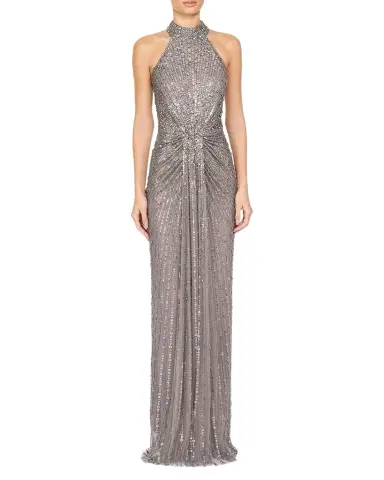 Jenny Packham Whisper Beaded Halter Gown | Thumbnail 1 Jenny Packham Whisper Beaded Halter Gown | Thumbnail 1
