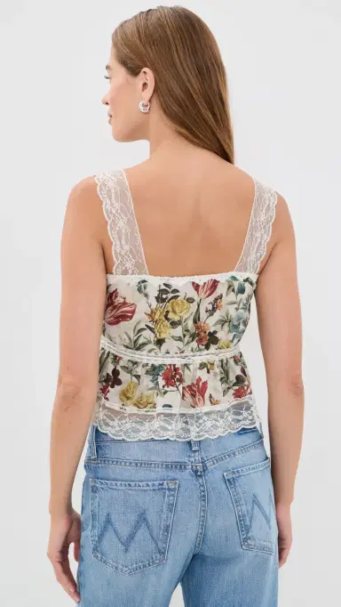 Alice + Olivia Annabeth Square Neck Top Desert Springs Vanilla | Thumbnail 3 Alice + Olivia Annabeth Square Neck Top Desert Springs Vanilla | Thumbnail 3