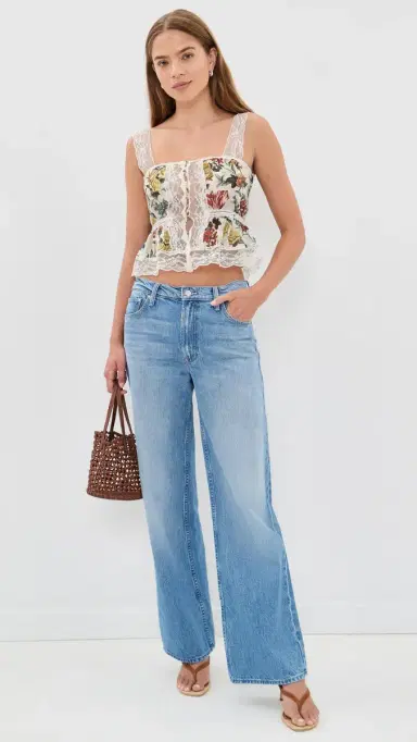 Alice + Olivia Annabeth Square Neck Top Desert Springs Vanilla | Thumbnail 5 Alice + Olivia Annabeth Square Neck Top Desert Springs Vanilla | Thumbnail 5