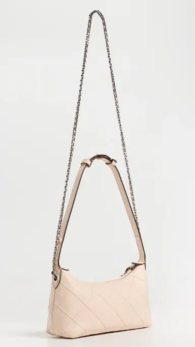 Tory Burch Fleming Distressed Pouchette Shoulder Bag Soft Pink One Size | Thumbnail 4 Tory Burch Fleming Distressed Pouchette Shoulder Bag Soft Pink One Size | Thumbnail 4