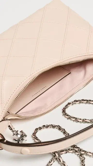 Tory Burch Fleming Distressed Pouchette Shoulder Bag Soft Pink One Size | Thumbnail 6 Tory Burch Fleming Distressed Pouchette Shoulder Bag Soft Pink One Size | Thumbnail 6