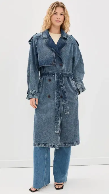 ANINE BING Rickie Denim Maxi Trench Cabana Blue | Thumbnail 2 ANINE BING Rickie Denim Maxi Trench Cabana Blue | Thumbnail 2