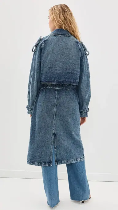ANINE BING Rickie Denim Maxi Trench Cabana Blue | Thumbnail 3 ANINE BING Rickie Denim Maxi Trench Cabana Blue | Thumbnail 3