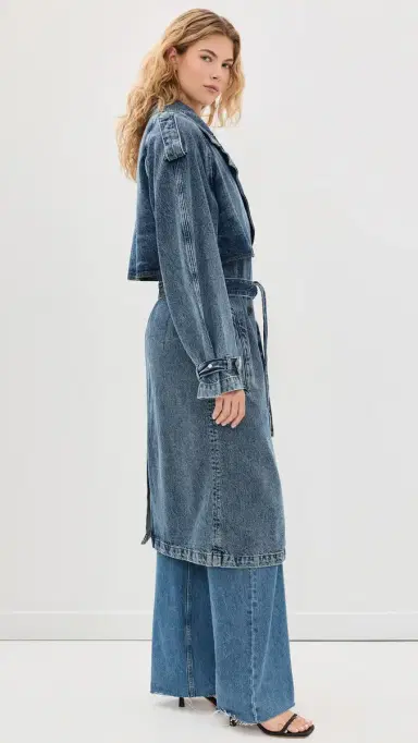 ANINE BING Rickie Denim Maxi Trench Cabana Blue | Thumbnail 4 ANINE BING Rickie Denim Maxi Trench Cabana Blue | Thumbnail 4