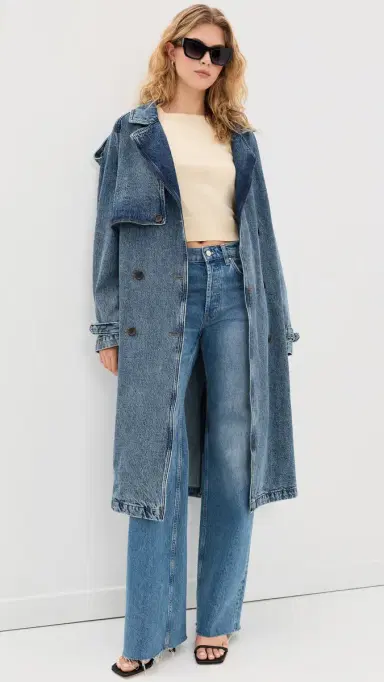 ANINE BING Rickie Denim Maxi Trench Cabana Blue | Thumbnail 5 ANINE BING Rickie Denim Maxi Trench Cabana Blue | Thumbnail 5