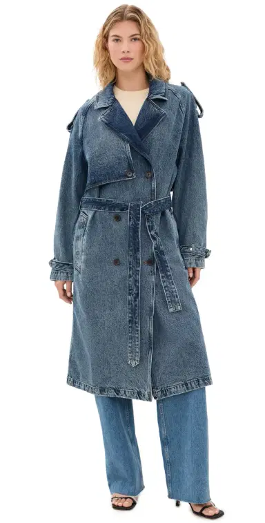 ANINE BING Rickie Denim Maxi Trench Cabana Blue | Thumbnail 1 ANINE BING Rickie Denim Maxi Trench Cabana Blue | Thumbnail 1