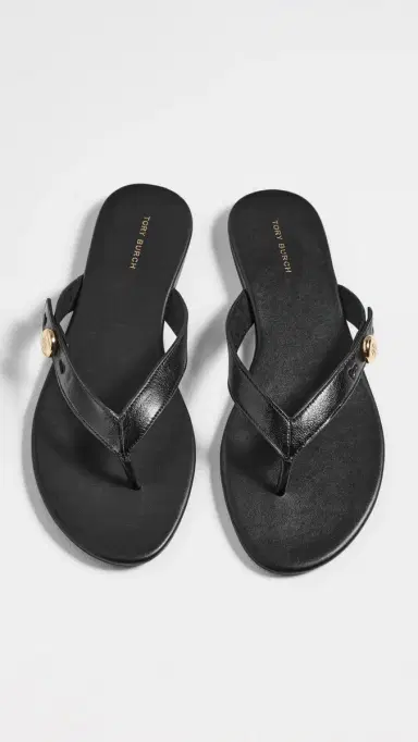 Tory Burch Romy Flip Flops Perfect Black 5 | Thumbnail 5 Tory Burch Romy Flip Flops Perfect Black 5 | Thumbnail 5