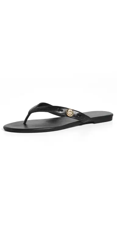 Tory Burch Romy Flip Flops Perfect Black 5 | Thumbnail 1 Tory Burch Romy Flip Flops Perfect Black 5 | Thumbnail 1