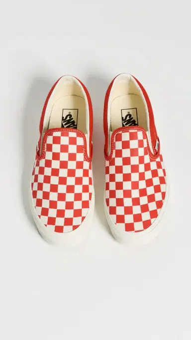 Vans Classic Slip On Sneakers Checkerboard Tomato M 4.5/ W 6 | Thumbnail 5 Vans Classic Slip On Sneakers Checkerboard Tomato M 4.5/ W 6 | Thumbnail 5