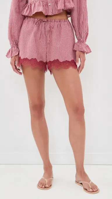 CAMI NYC Cassandra Shorts Berry Gingham | Thumbnail 2 CAMI NYC Cassandra Shorts Berry Gingham | Thumbnail 2
