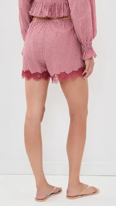 CAMI NYC Cassandra Shorts Berry Gingham | Thumbnail 3 CAMI NYC Cassandra Shorts Berry Gingham | Thumbnail 3