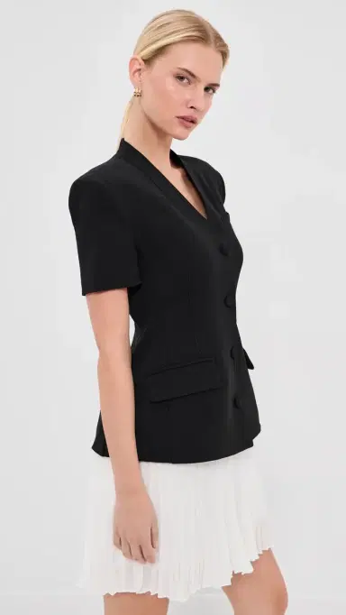 SIMKHAI Leah Short Sleeve Blazer Mini Dress Black multi | Thumbnail 4 SIMKHAI Leah Short Sleeve Blazer Mini Dress Black multi | Thumbnail 4