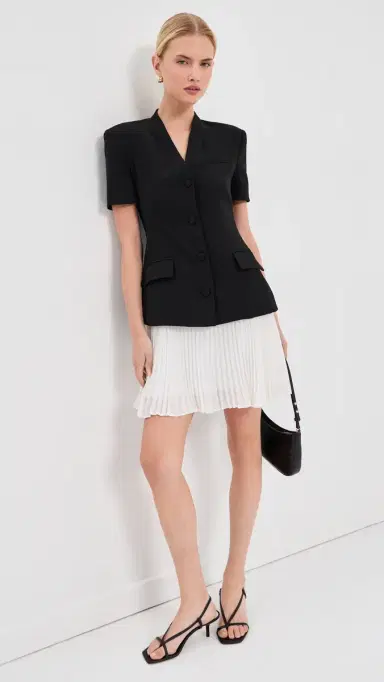 SIMKHAI Leah Short Sleeve Blazer Mini Dress Black multi | Thumbnail 5 SIMKHAI Leah Short Sleeve Blazer Mini Dress Black multi | Thumbnail 5