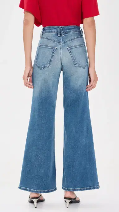 Good American Soft Tech Good Waist Palazzo Ankle Jeans Indigo138 | Thumbnail 3 Good American Soft Tech Good Waist Palazzo Ankle Jeans Indigo138 | Thumbnail 3