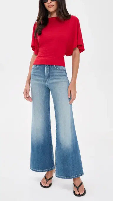 Good American Soft Tech Good Waist Palazzo Ankle Jeans Indigo138 | Thumbnail 5 Good American Soft Tech Good Waist Palazzo Ankle Jeans Indigo138 | Thumbnail 5