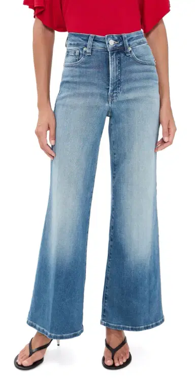 Good American Soft Tech Good Waist Palazzo Ankle Jeans Indigo138 | Thumbnail 1 Good American Soft Tech Good Waist Palazzo Ankle Jeans Indigo138 | Thumbnail 1