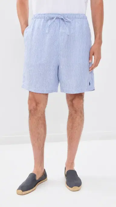 Polo Ralph Lauren Original Label Prepster Linen Shorts Cabana Blue White L | Thumbnail 2 Polo Ralph Lauren Original Label Prepster Linen Shorts Cabana Blue White L | Thumbnail 2