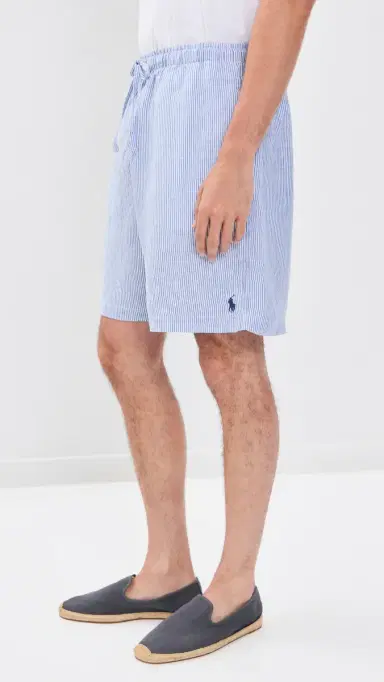 Polo Ralph Lauren Original Label Prepster Linen Shorts Cabana Blue White L | Thumbnail 4 Polo Ralph Lauren Original Label Prepster Linen Shorts Cabana Blue White L | Thumbnail 4