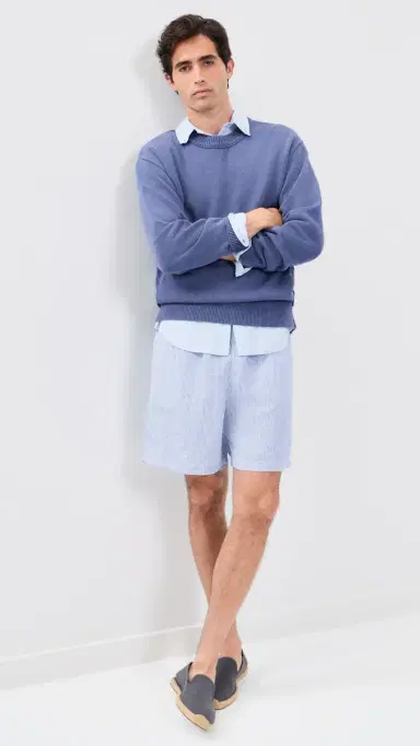 Polo Ralph Lauren Original Label Prepster Linen Shorts Cabana Blue White L | Thumbnail 5 Polo Ralph Lauren Original Label Prepster Linen Shorts Cabana Blue White L | Thumbnail 5