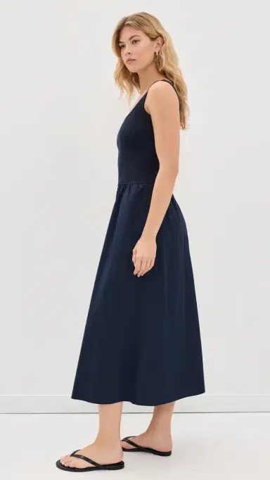 perfectwhitetee Fabiola Cotton Poplin Sleeveless Dress Navy | Thumbnail 4 perfectwhitetee Fabiola Cotton Poplin Sleeveless Dress Navy | Thumbnail 4