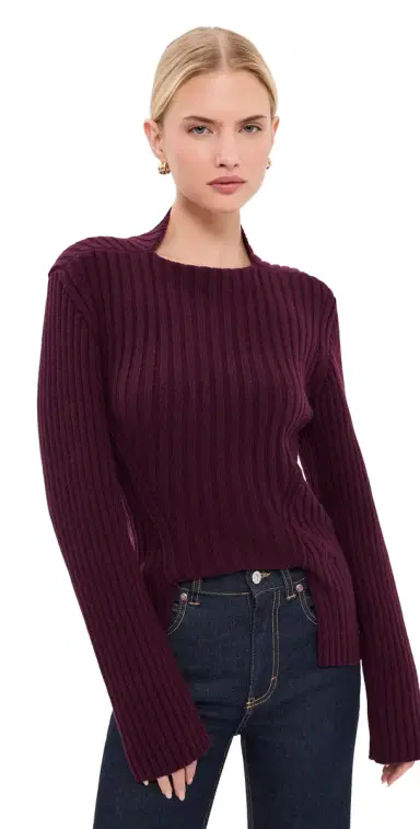 Victoria Beckham Rib Jumper Acai S | Thumbnail 1 Victoria Beckham Rib Jumper Acai S | Thumbnail 1