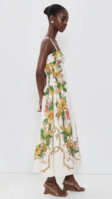 FARM Rio Tropical Royalty Midi Dress Orange | Thumbnail 4 FARM Rio Tropical Royalty Midi Dress Orange | Thumbnail 4