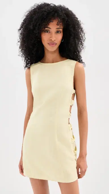LE BOP Jane Linen Mini Dress Honeydew | Thumbnail 2 LE BOP Jane Linen Mini Dress Honeydew | Thumbnail 2