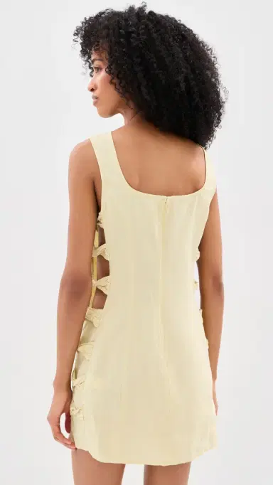 LE BOP Jane Linen Mini Dress Honeydew | Thumbnail 3 LE BOP Jane Linen Mini Dress Honeydew | Thumbnail 3