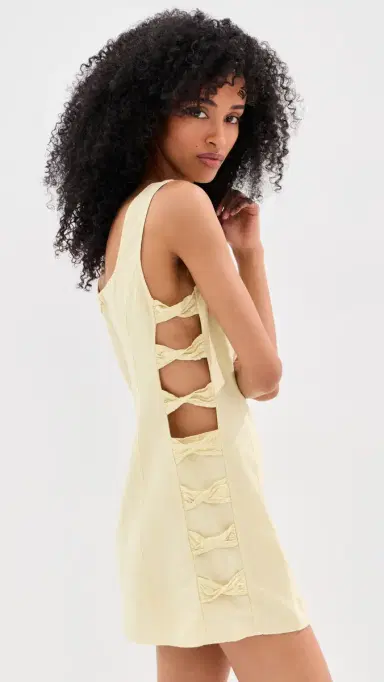 LE BOP Jane Linen Mini Dress Honeydew | Thumbnail 4 LE BOP Jane Linen Mini Dress Honeydew | Thumbnail 4