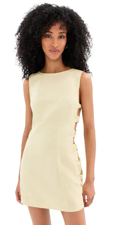 LE BOP Jane Linen Mini Dress Honeydew | Thumbnail 1 LE BOP Jane Linen Mini Dress Honeydew | Thumbnail 1