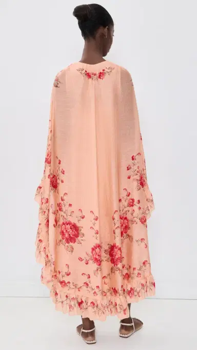 Sea Christina Print Midi Cape Dress Pink | Thumbnail 3 Sea Christina Print Midi Cape Dress Pink | Thumbnail 3