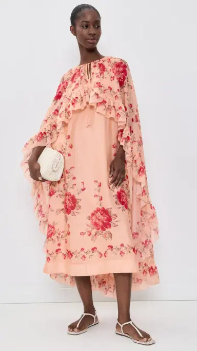 Sea Christina Print Midi Cape Dress Pink | Thumbnail 5 Sea Christina Print Midi Cape Dress Pink | Thumbnail 5