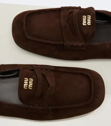 Miu Miu Suede penny loafers | Thumbnail 2 Miu Miu Suede penny loafers | Thumbnail 2