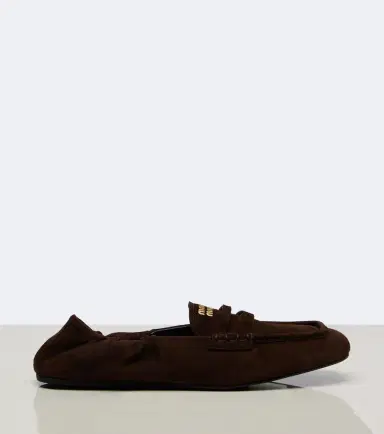 Miu Miu Suede penny loafers | Thumbnail 4 Miu Miu Suede penny loafers | Thumbnail 4