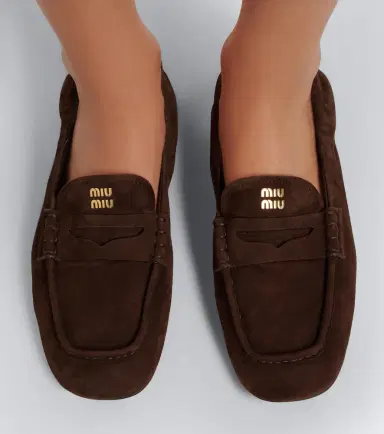 Miu Miu Suede penny loafers | Thumbnail 6 Miu Miu Suede penny loafers | Thumbnail 6
