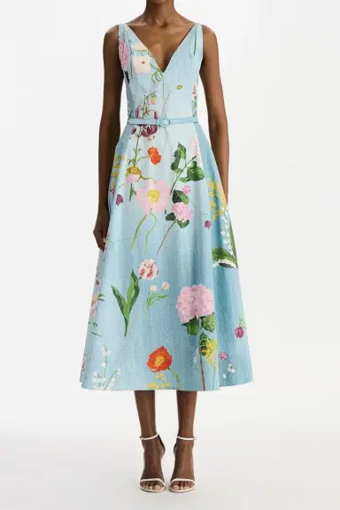 Oscar de la Renta Botanical Poplin Dress | Thumbnail 2 Oscar de la Renta Botanical Poplin Dress | Thumbnail 2