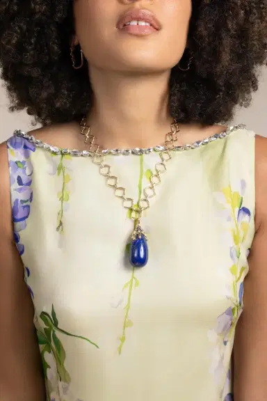 EDINA KISS Diamond Dripping Lapis Pendant | Thumbnail 4 EDINA KISS Diamond Dripping Lapis Pendant | Thumbnail 4