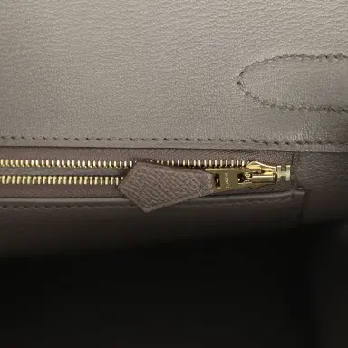 HERMÈS Pre-owned Hermes Birkin 30 Etain Epsom Gold Hardware | Thumbnail 9 HERMÈS Pre-owned Hermes Birkin 30 Etain Epsom Gold Hardware | Thumbnail 9