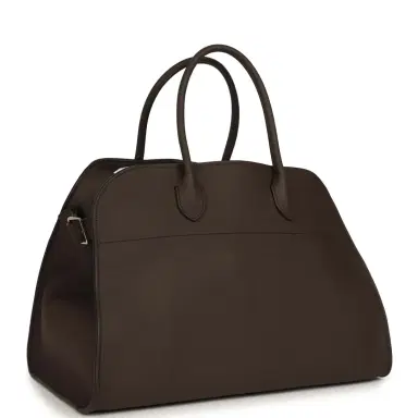 The Row The Row Soft Margaux 15 Bag Deep Brown Calfskin Silver Hardware | Thumbnail 2 The Row The Row Soft Margaux 15 Bag Deep Brown Calfskin Silver Hardware | Thumbnail 2