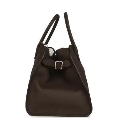 The Row The Row Soft Margaux 15 Bag Deep Brown Calfskin Silver Hardware | Thumbnail 3 The Row The Row Soft Margaux 15 Bag Deep Brown Calfskin Silver Hardware | Thumbnail 3