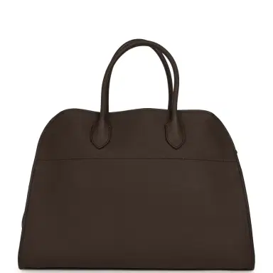 The Row The Row Soft Margaux 15 Bag Deep Brown Calfskin Silver Hardware | Thumbnail 4 The Row The Row Soft Margaux 15 Bag Deep Brown Calfskin Silver Hardware | Thumbnail 4