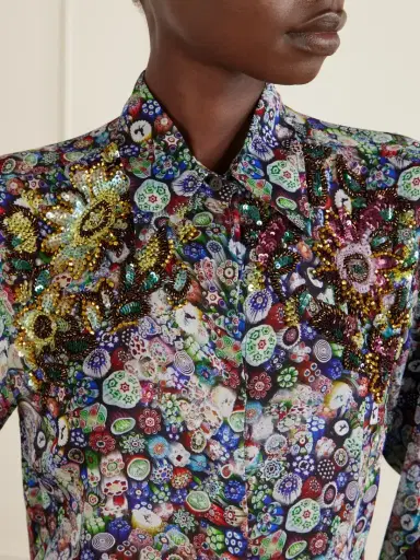 Dries Van Noten Sequin-embellished Printed Georgette Blouse | Thumbnail 4 Dries Van Noten Sequin-embellished Printed Georgette Blouse | Thumbnail 4