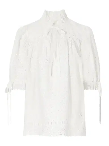 Ulla Johnson Alouette Cotton-blend Broderie Anglaise Shirt | Thumbnail 1 Ulla Johnson Alouette Cotton-blend Broderie Anglaise Shirt | Thumbnail 1