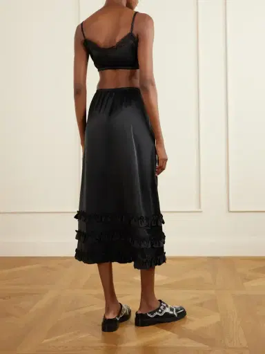 Simone Rocha Ruffled Satin Midi Skirt | Thumbnail 3 Simone Rocha Ruffled Satin Midi Skirt | Thumbnail 3