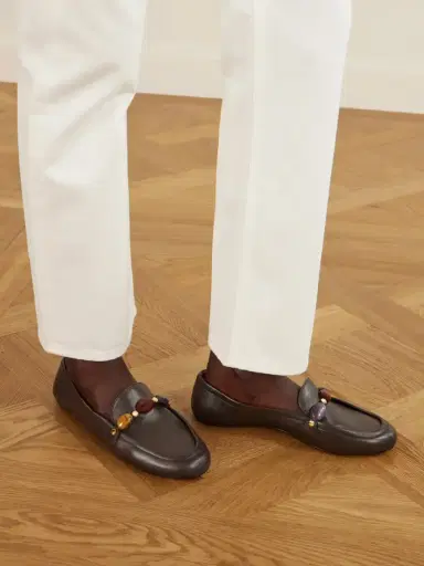 Gianvito Rossi Stone-mbellished Leather Loafers | Thumbnail 2 Gianvito Rossi Stone-mbellished Leather Loafers | Thumbnail 2