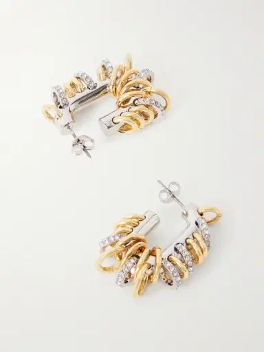 Rabanne Punk Xl Two-tone Silver And Gold Earrings | Thumbnail 3 Rabanne Punk Xl Two-tone Silver And Gold Earrings | Thumbnail 3