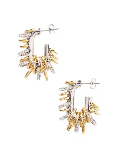 Rabanne Punk Xl Two-tone Silver And Gold Earrings | Thumbnail 1 Rabanne Punk Xl Two-tone Silver And Gold Earrings | Thumbnail 1