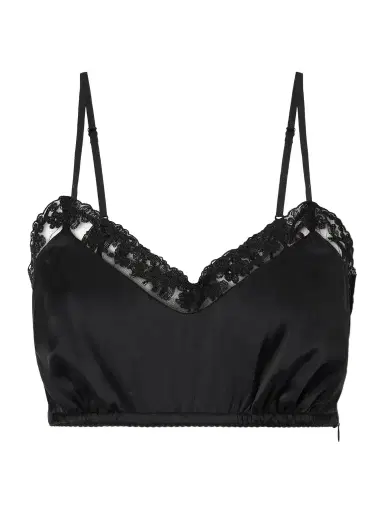 Simone Rocha Lace-trimmed Satin Bralette | Thumbnail 1 Simone Rocha Lace-trimmed Satin Bralette | Thumbnail 1