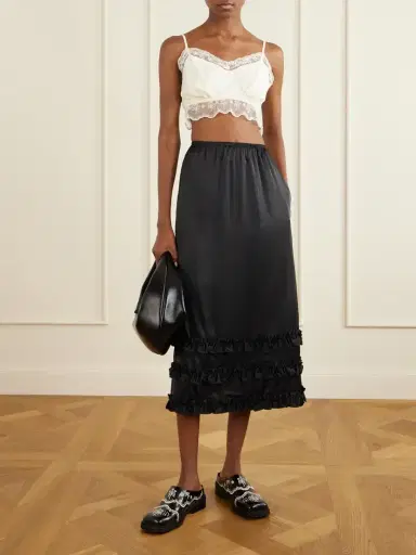 Simone Rocha Lace-trimmed Crepe De Chine Bralette | Thumbnail 2 Simone Rocha Lace-trimmed Crepe De Chine Bralette | Thumbnail 2